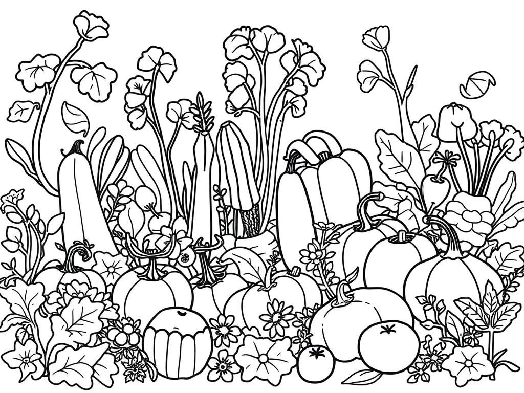 a vegetable garden for adult coloring