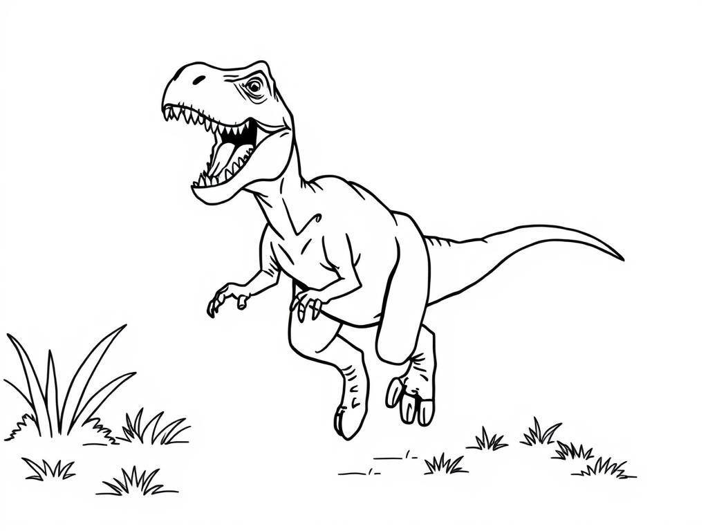 Preview of a Velociraptor running away from a t-rex