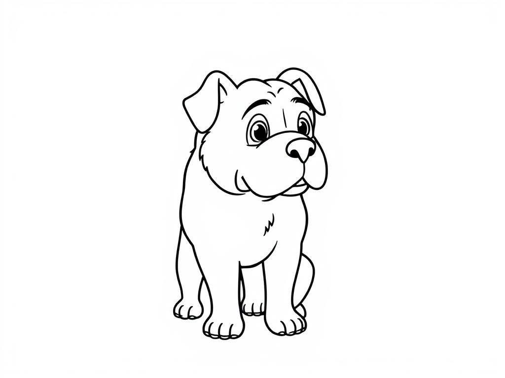Cute Bulldog Coloring Page