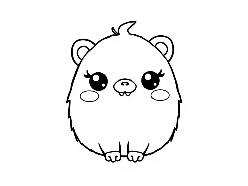 Cartoon Hamster Coloring Page