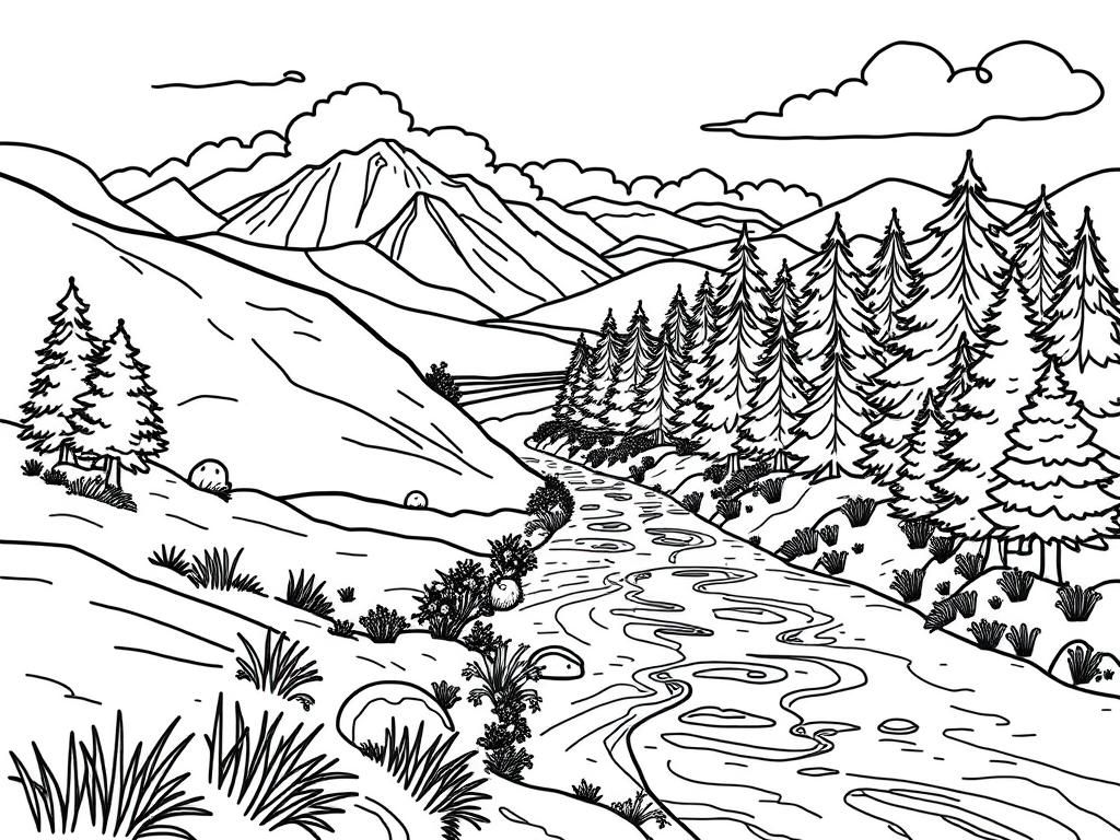 Preview of a very detailed nature landscape with a river