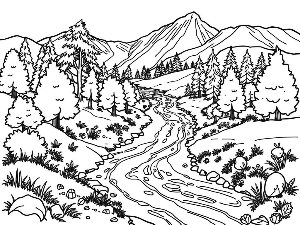 Preview of a very detailed nature landscape with a river