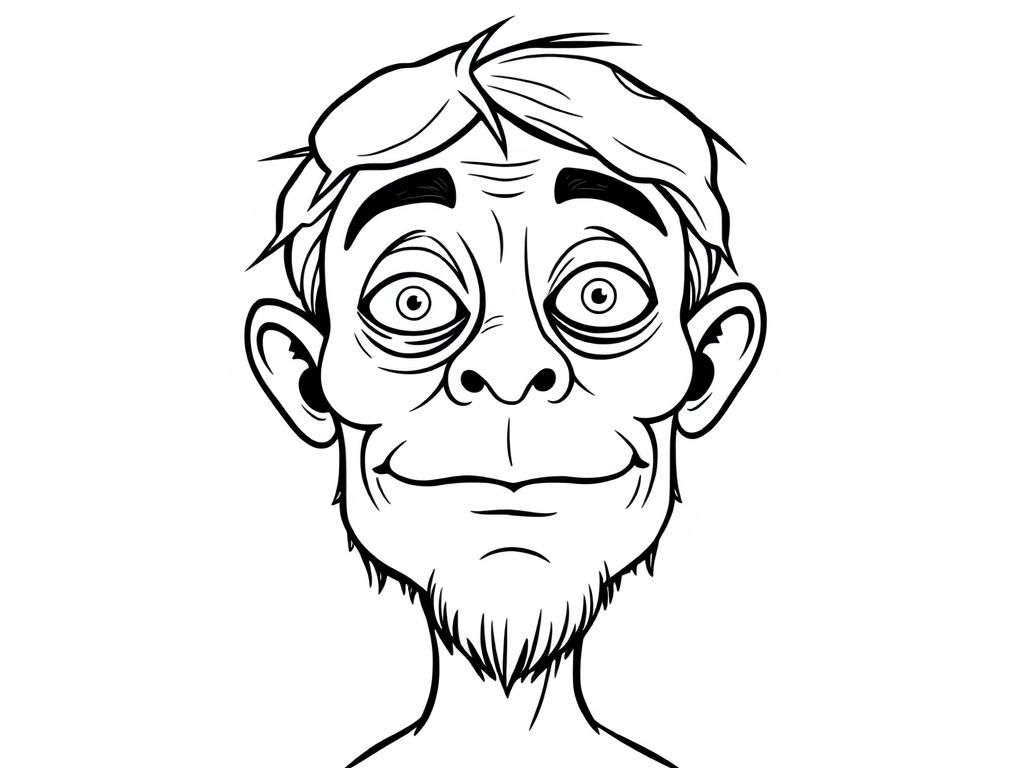 Surprised Old Man Coloring Page