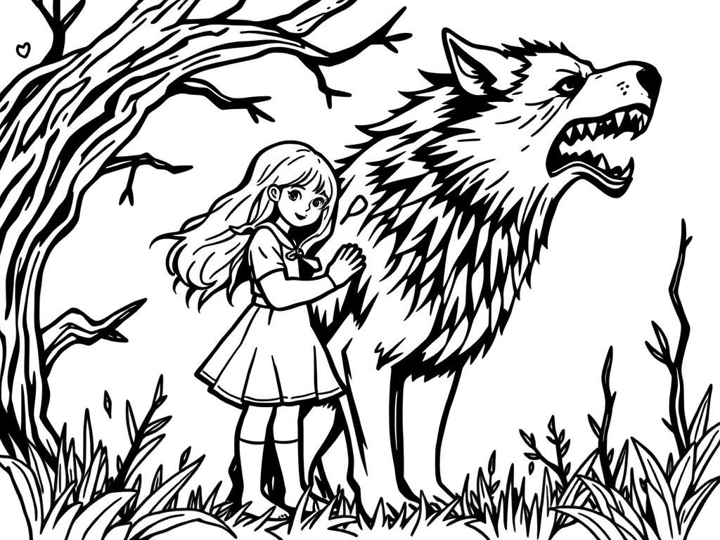 Preview of A wild girl a with a dangerous wolf