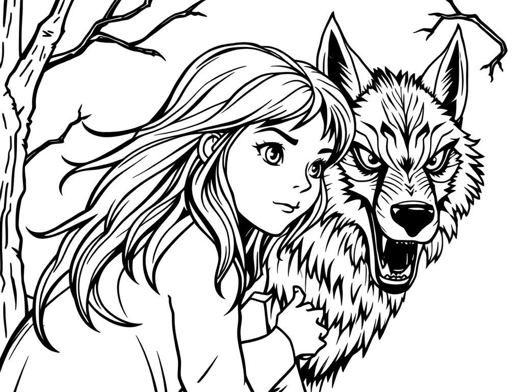 Preview of A wild girl a with a dangerous wolf