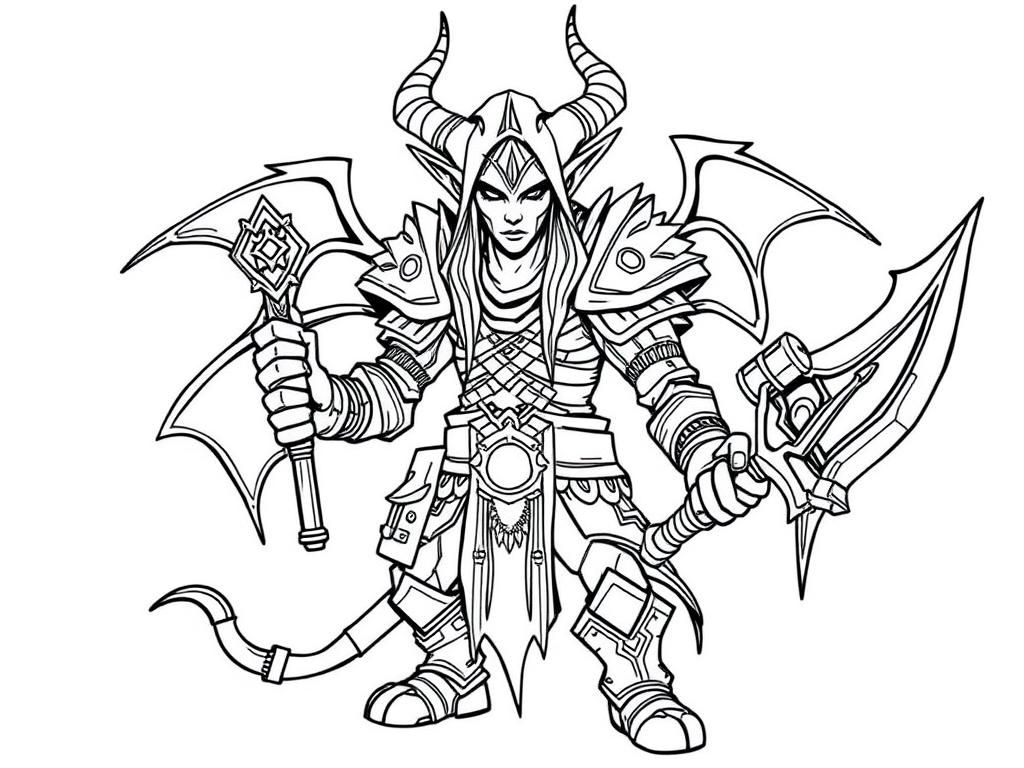 Demon Warrior Coloring Page