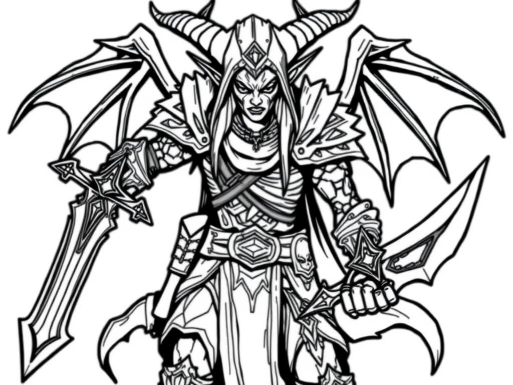 Demon Warrior Coloring Page