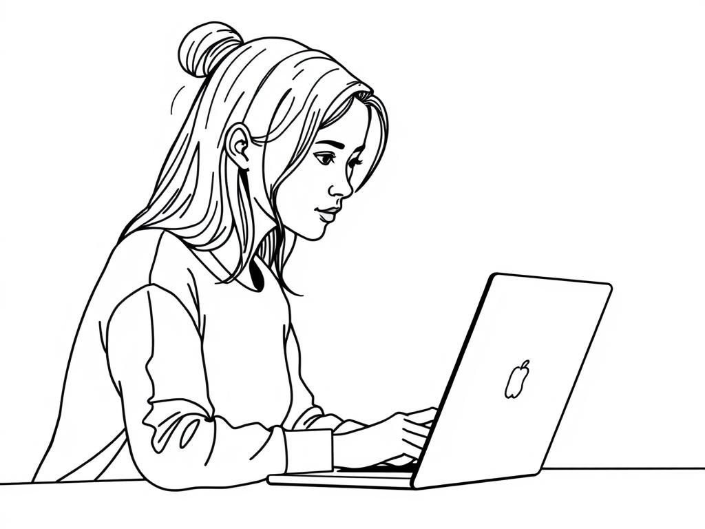 Preview of A young woman using a laptop