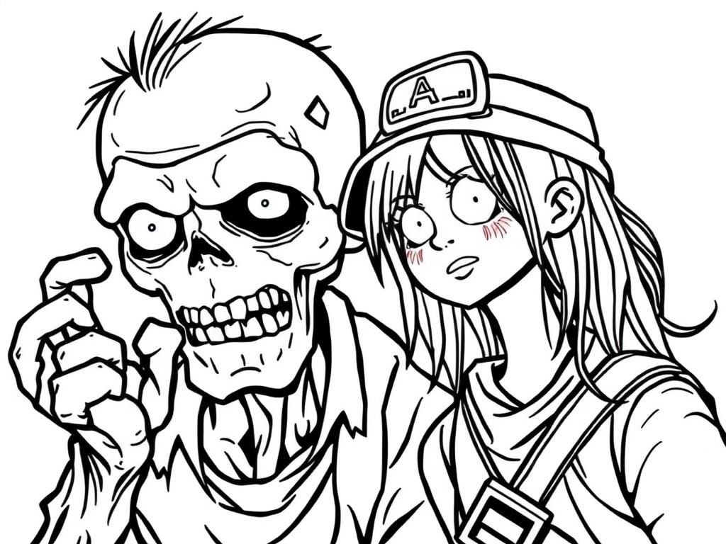 A  zombie and a survivor.