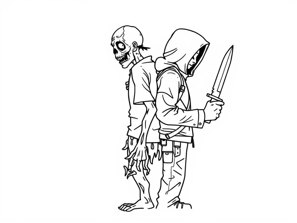Zombies Coloring Page
