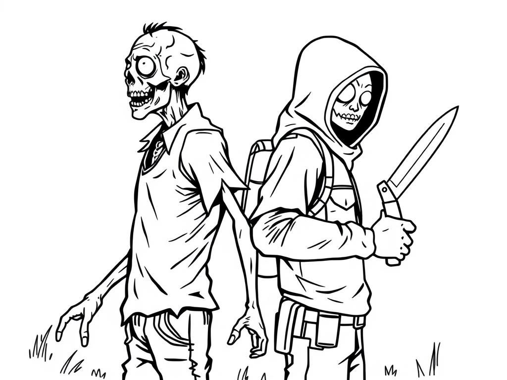 Spooky Monsters Coloring Page