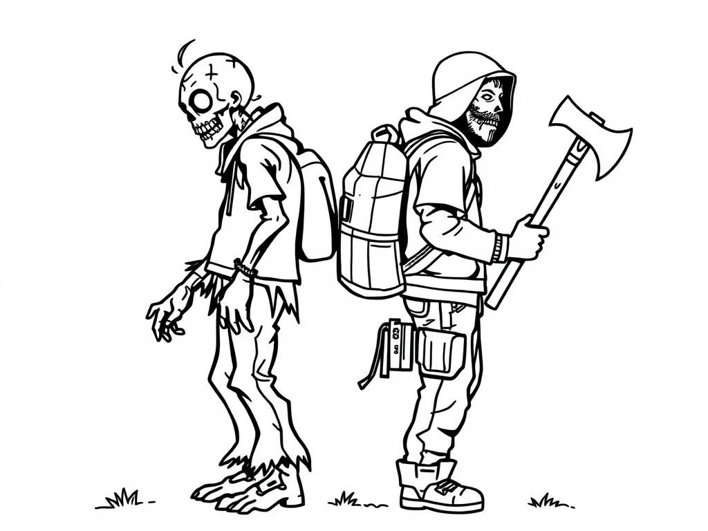 Zombies Coloring Page