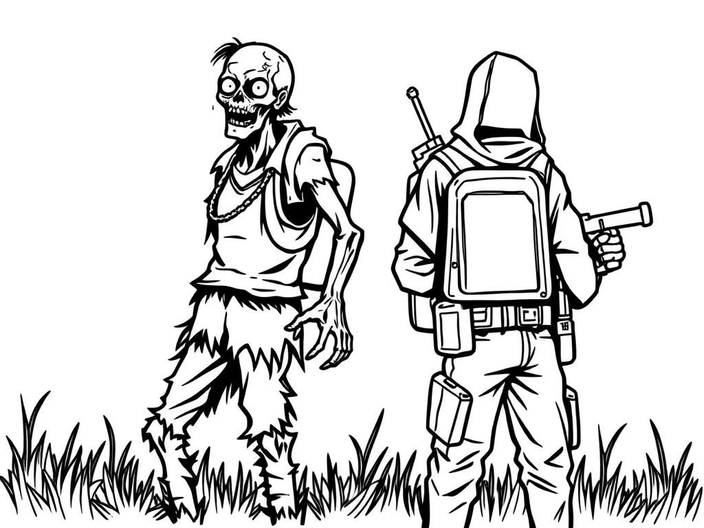 Zombie Coloring Page