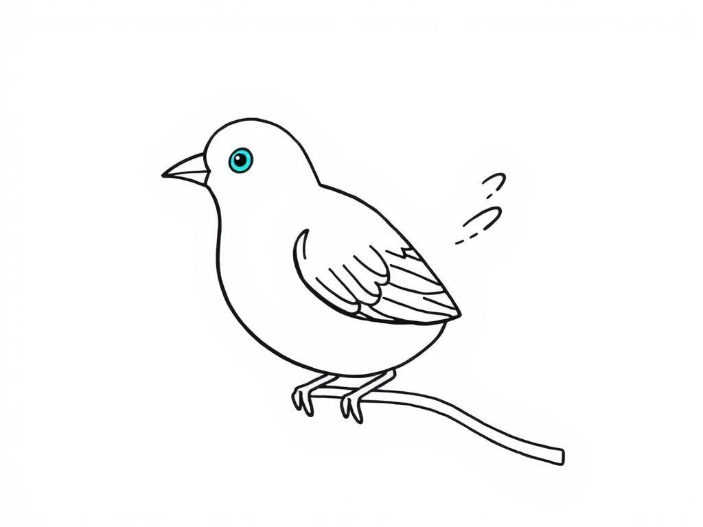 Cute Bird Coloring Page