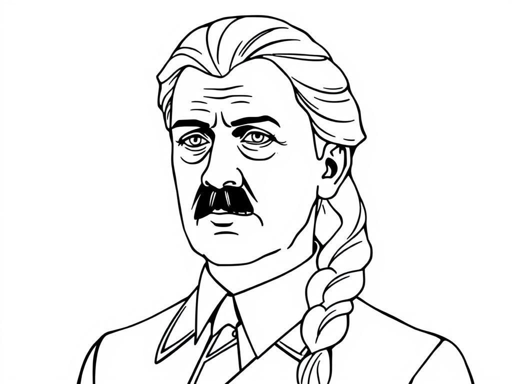 Man with Braid Coloring Page