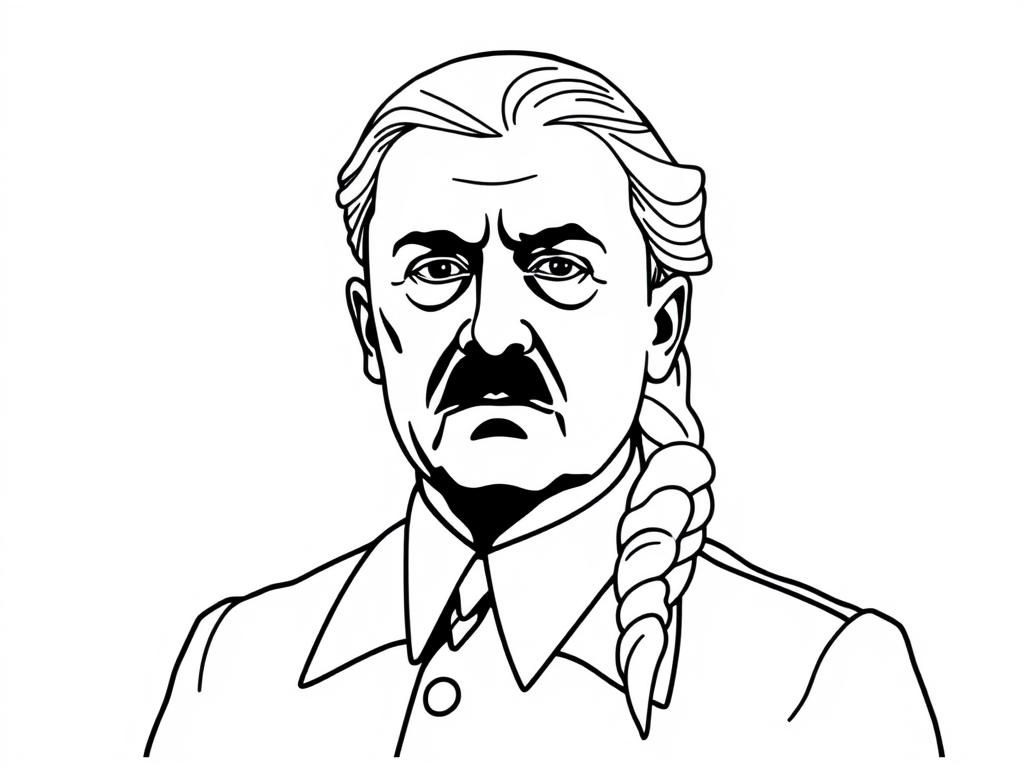 Man with Braid Coloring Page