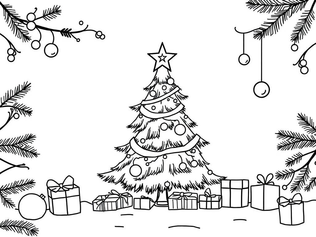 Christmas Tree Coloring Page