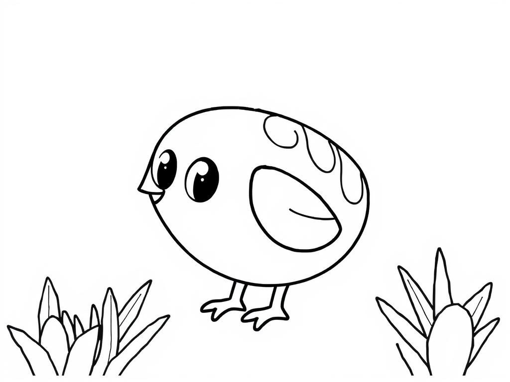 Cute Chick Coloring Page