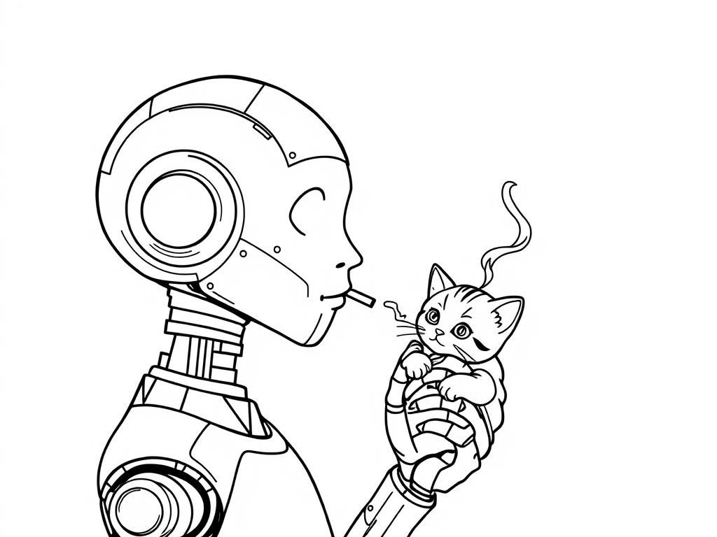 AI pretending to be a human smoking a kitten