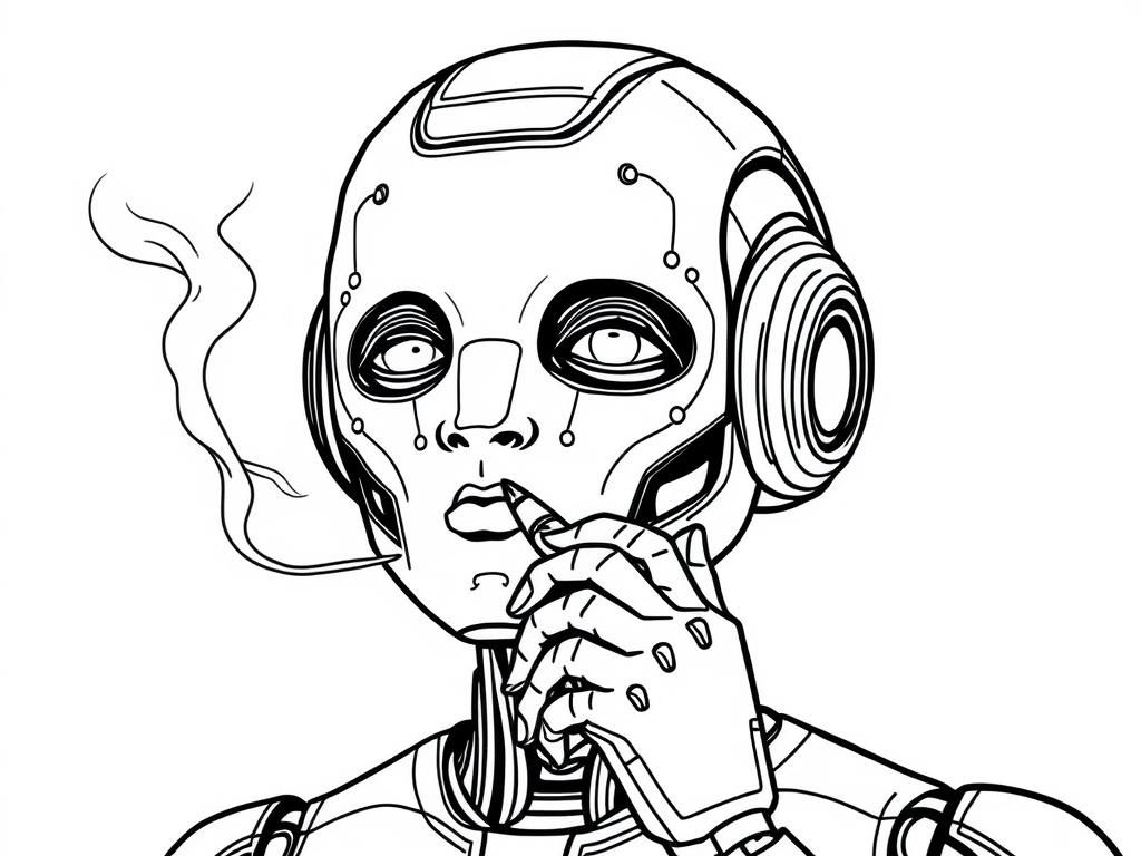 AI pretending to be a human smoking a pencil