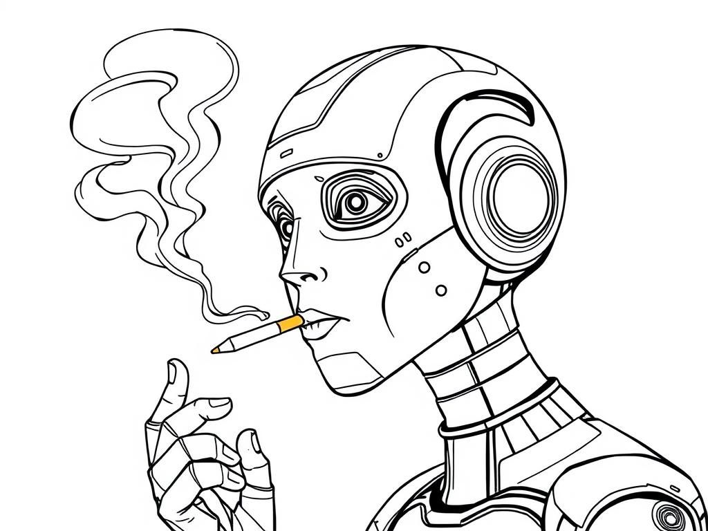 AI pretending to be a human smoking a pencil