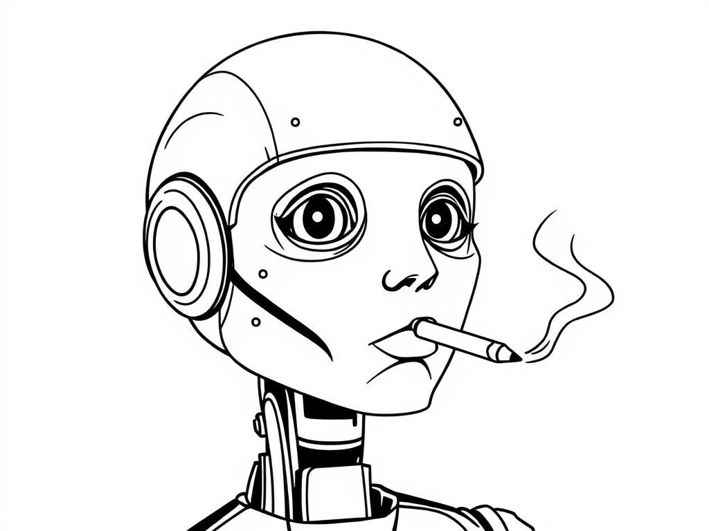 AI pretending to be a human smoking a pencil