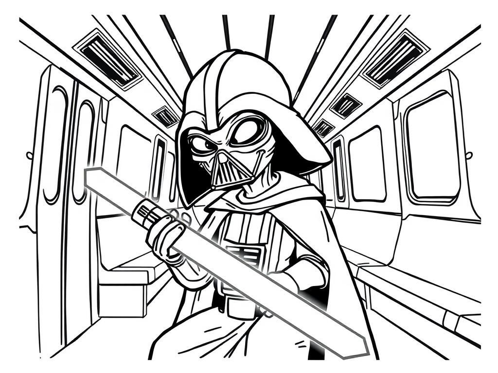 Preview of alien with lighsaber eating Darth vader in a subway