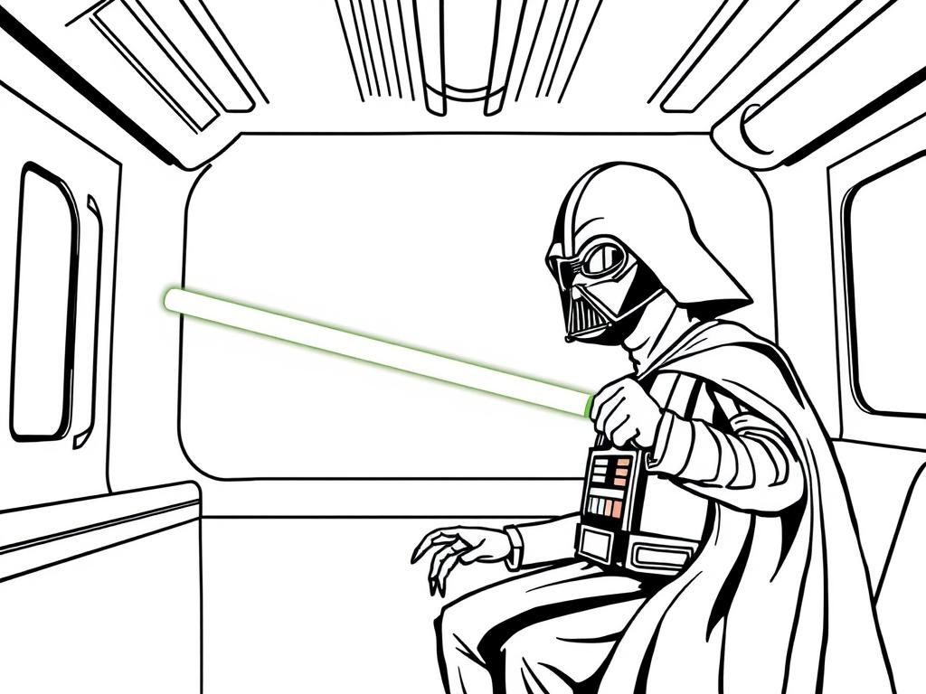 Preview of alien with lighsaber eating Darth vader in a subway