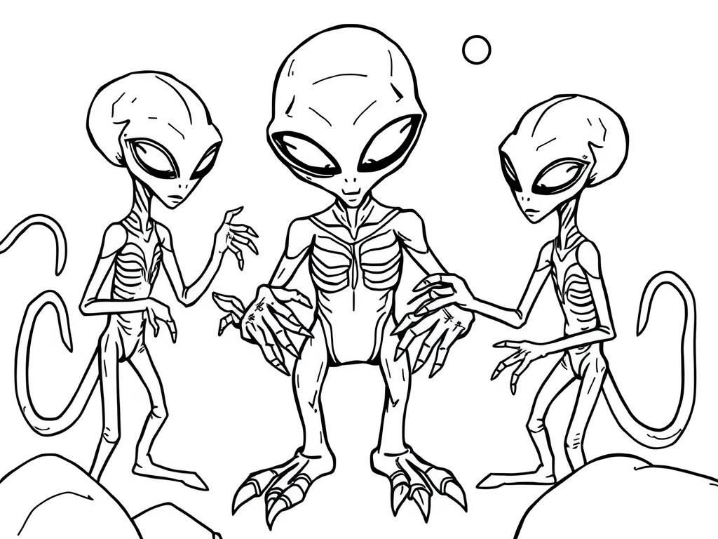 Alien Coloring Page: Blast Off into the Cosmos