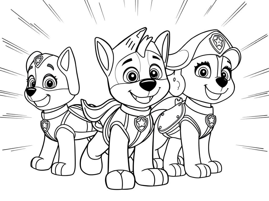 PAW Patrol Pups Coloring Page