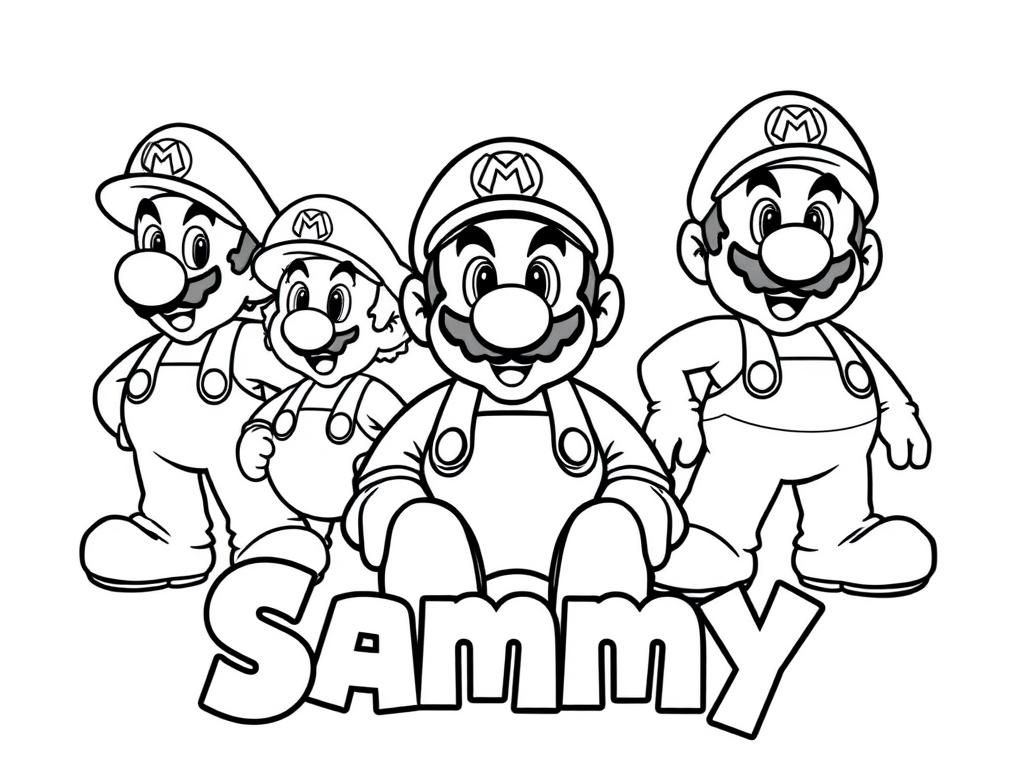 Mario Friends Coloring Page