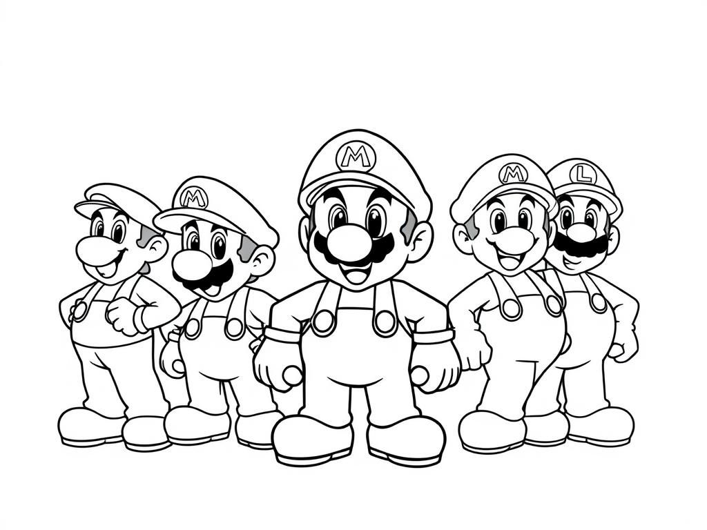 Mario Brothers Coloring Page