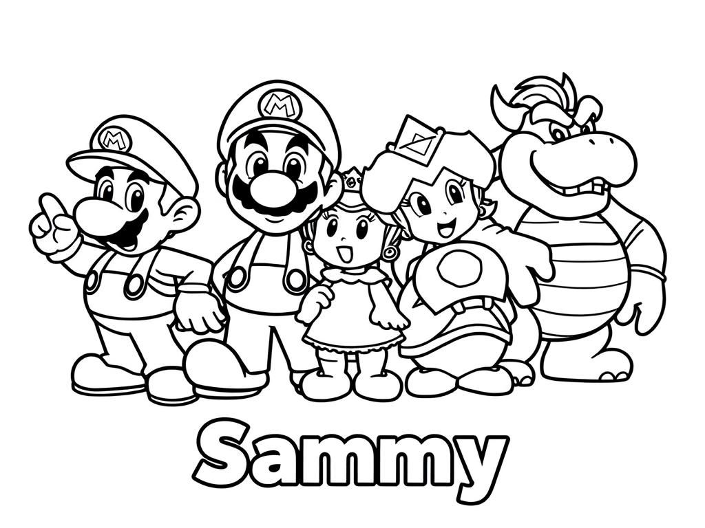 Mario Characters Coloring Page