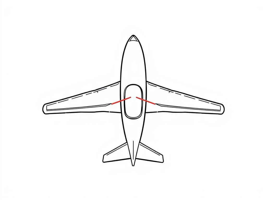 An airplane viewed from the top shooting lasers from the center