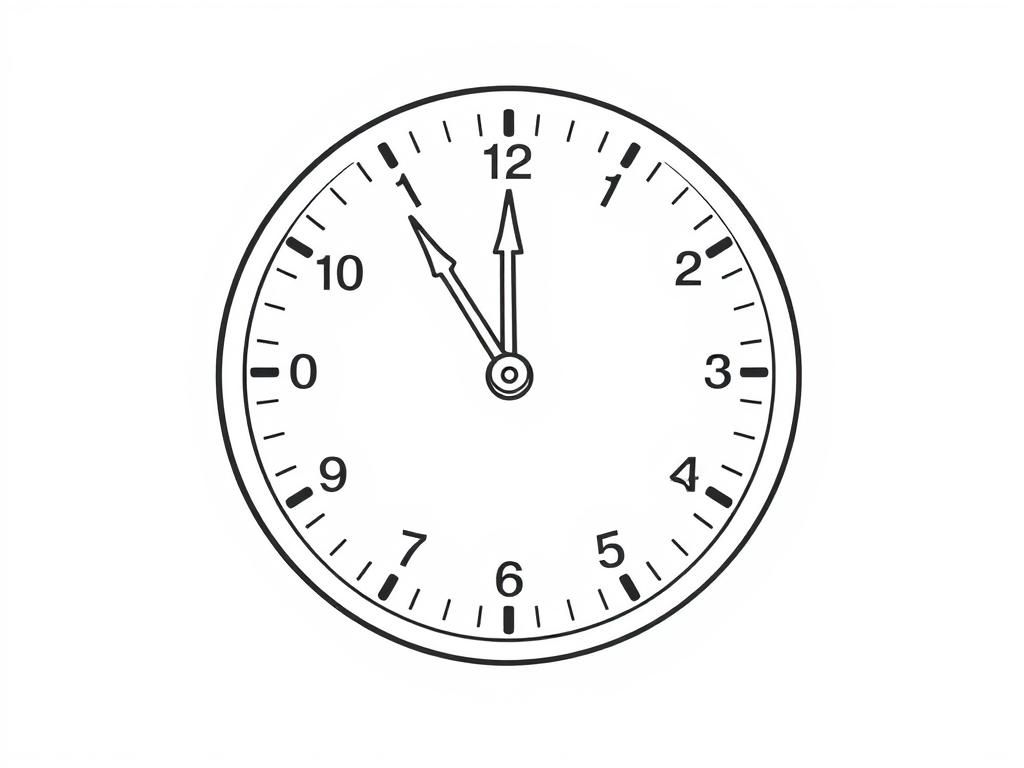 an analog clock that reads 10 - Free Printable Coloring Page