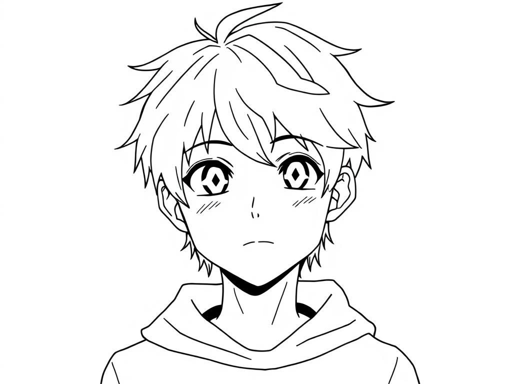 an anime character with blonde hair boy. and at the top of the page it says kaeden. - Free Printable Coloring Page