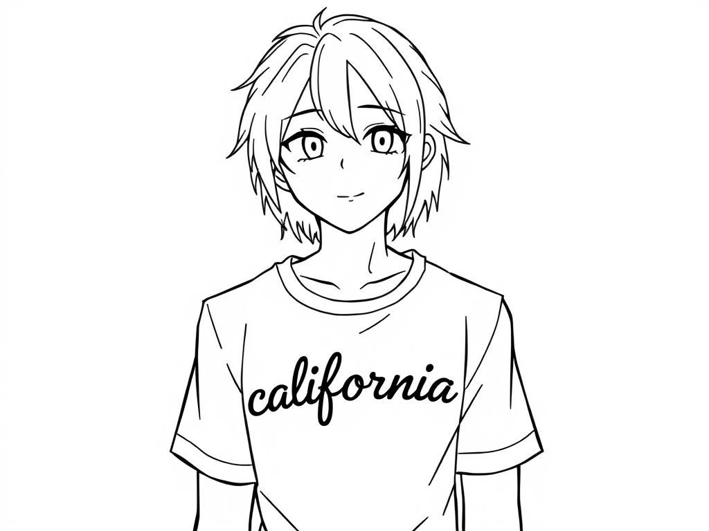 California Anime Coloring Page