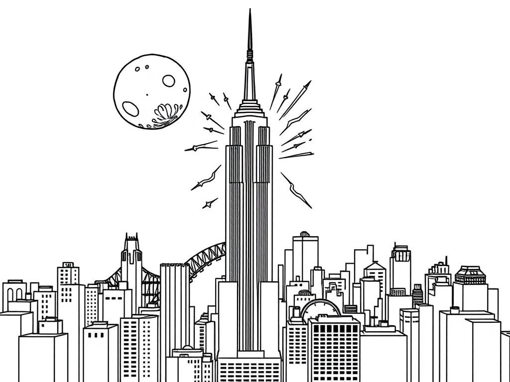 Cityscape Coloring Page