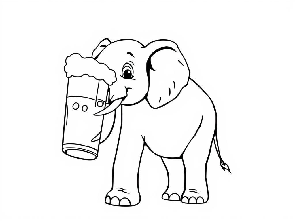 Preview of An elefant drinking a big beer