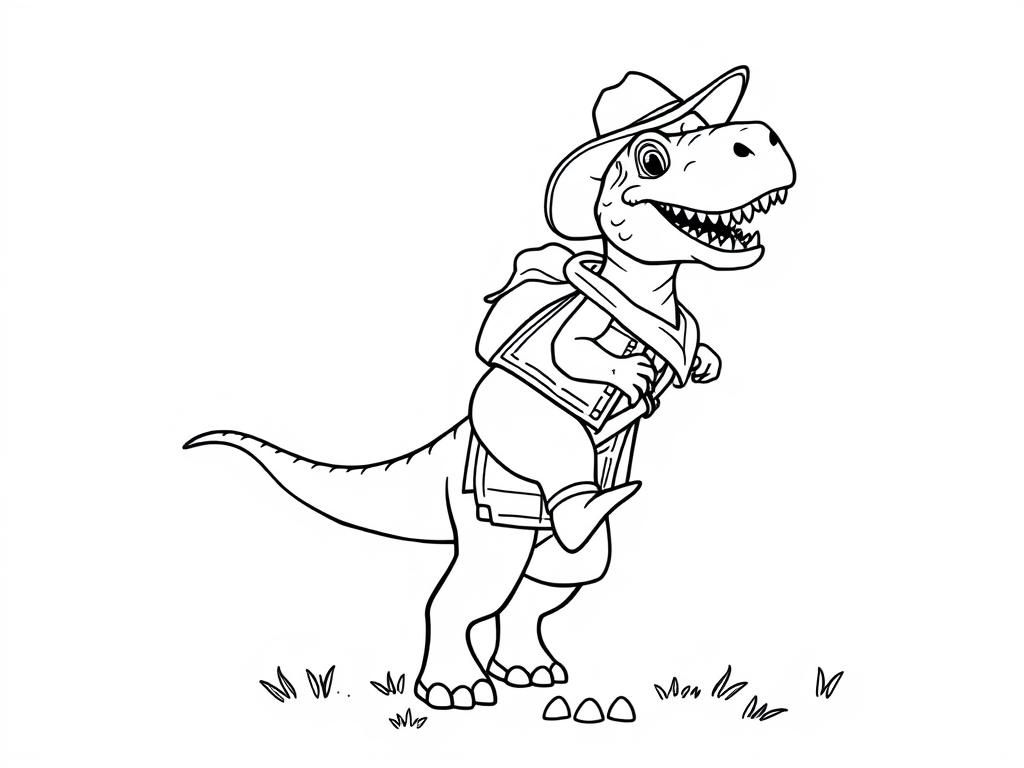 Preview of an happy trex with cowboy clothing riding a guinea pig ad a horse