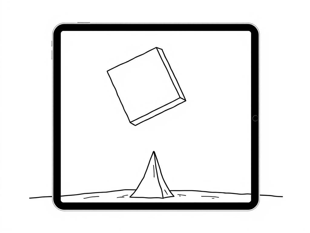 Tablet with Book and Pyramid Coloring Page