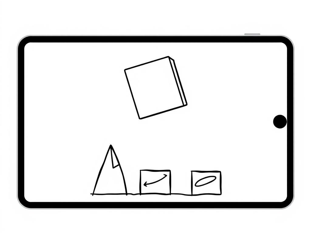 Tablet with Shapes Coloring Page