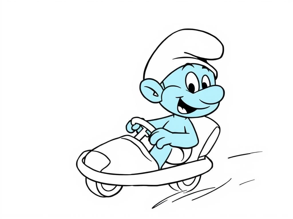 an smurf driving in space