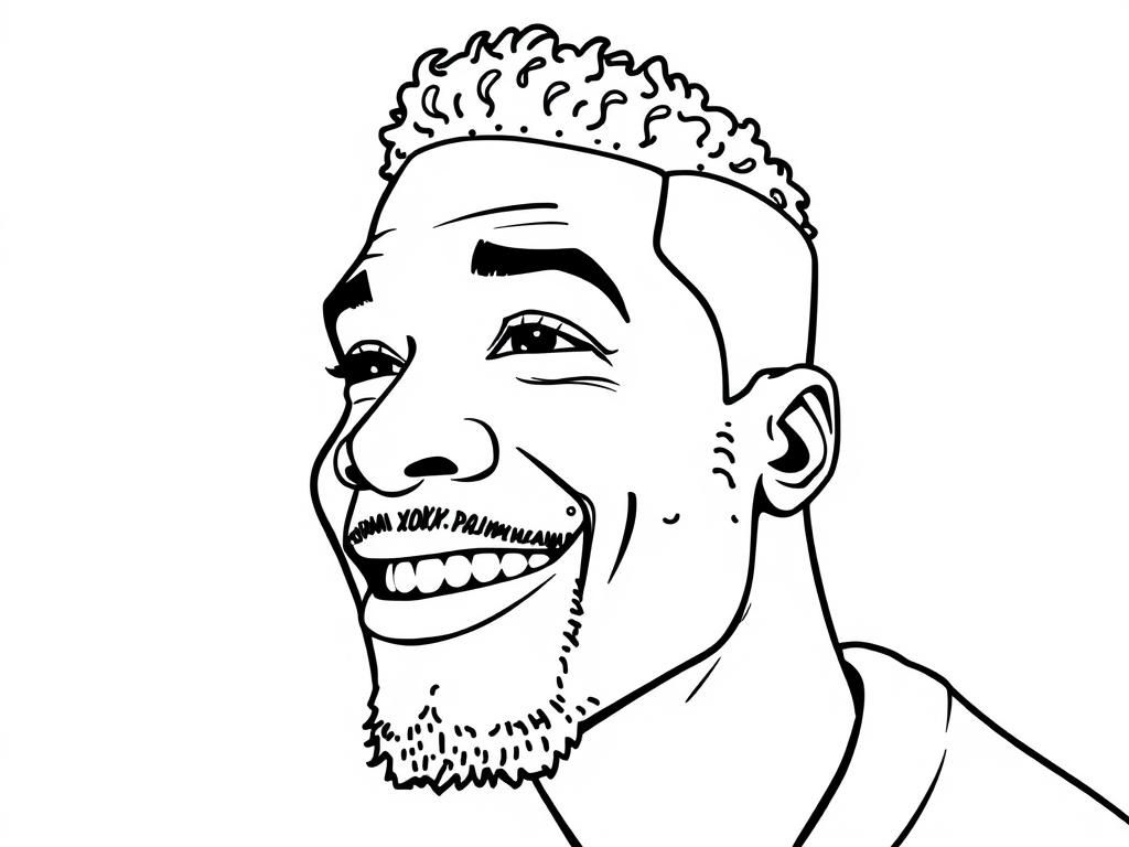 Smiling Man Portrait Coloring Page