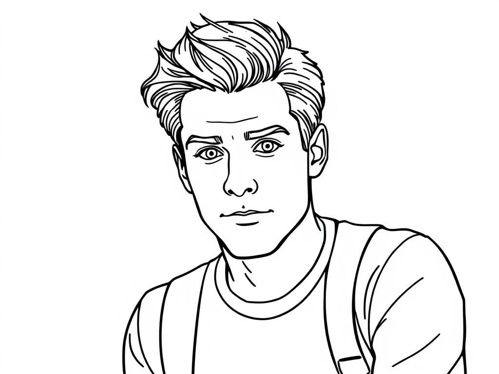 Andrew Garfield - Free Printable Coloring Page