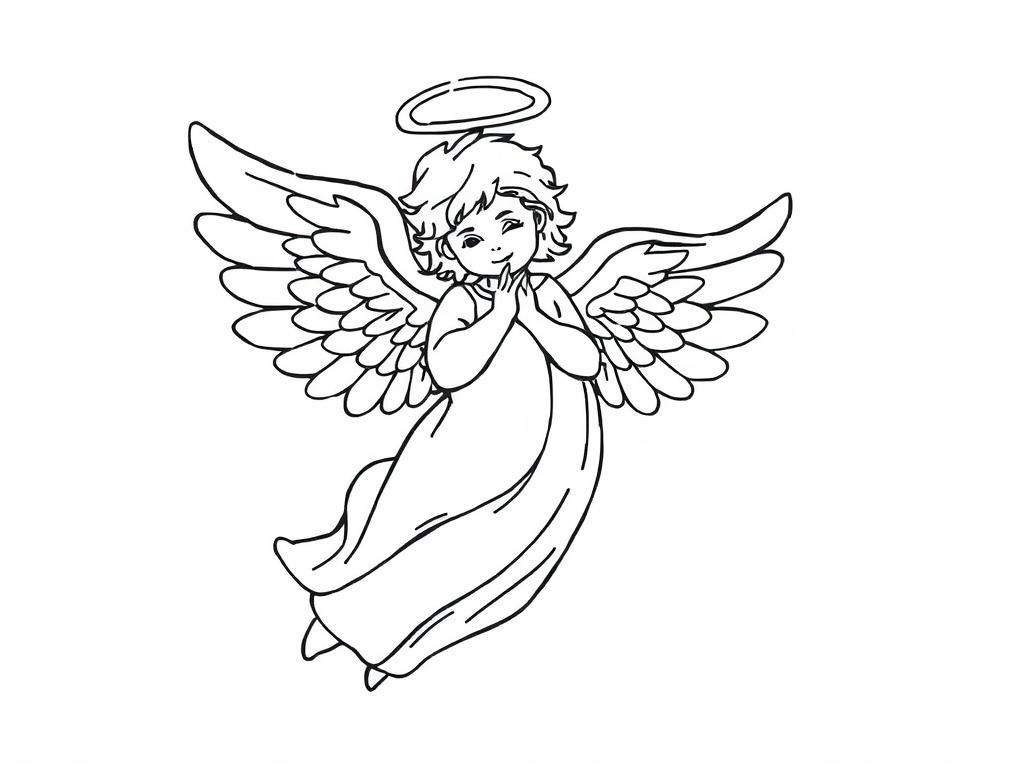 Angel Praying Coloring Page