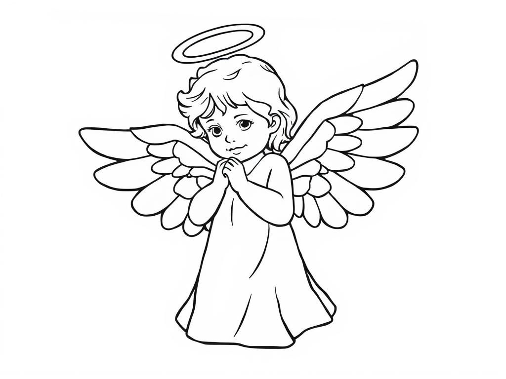 Angel Praying Coloring Page