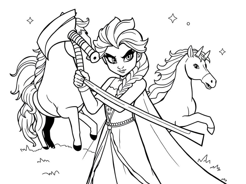 Fantasy Unicorn Coloring Page