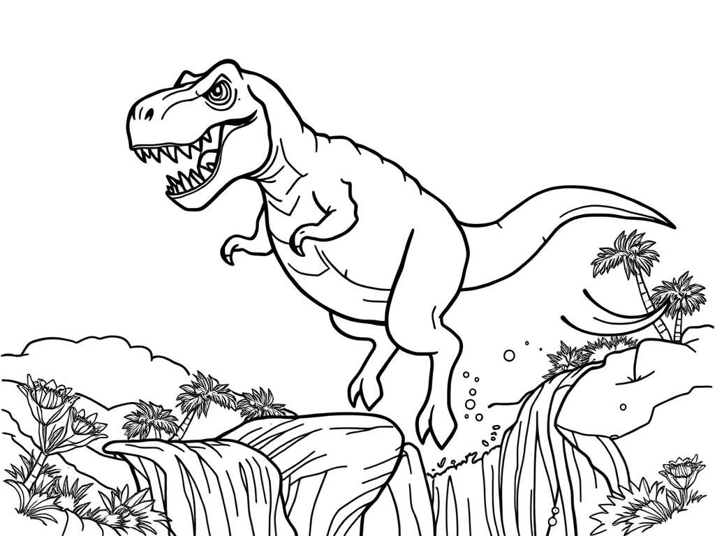 T-Rex Dinosaur Coloring Page