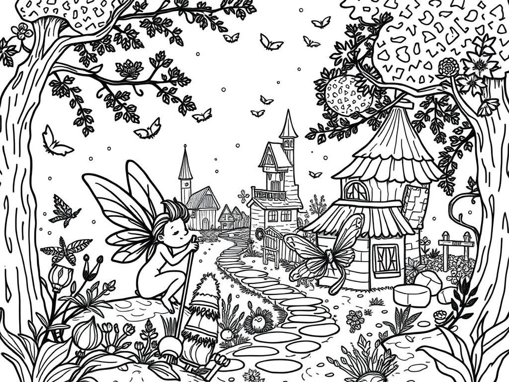 Fairies Coloring Page